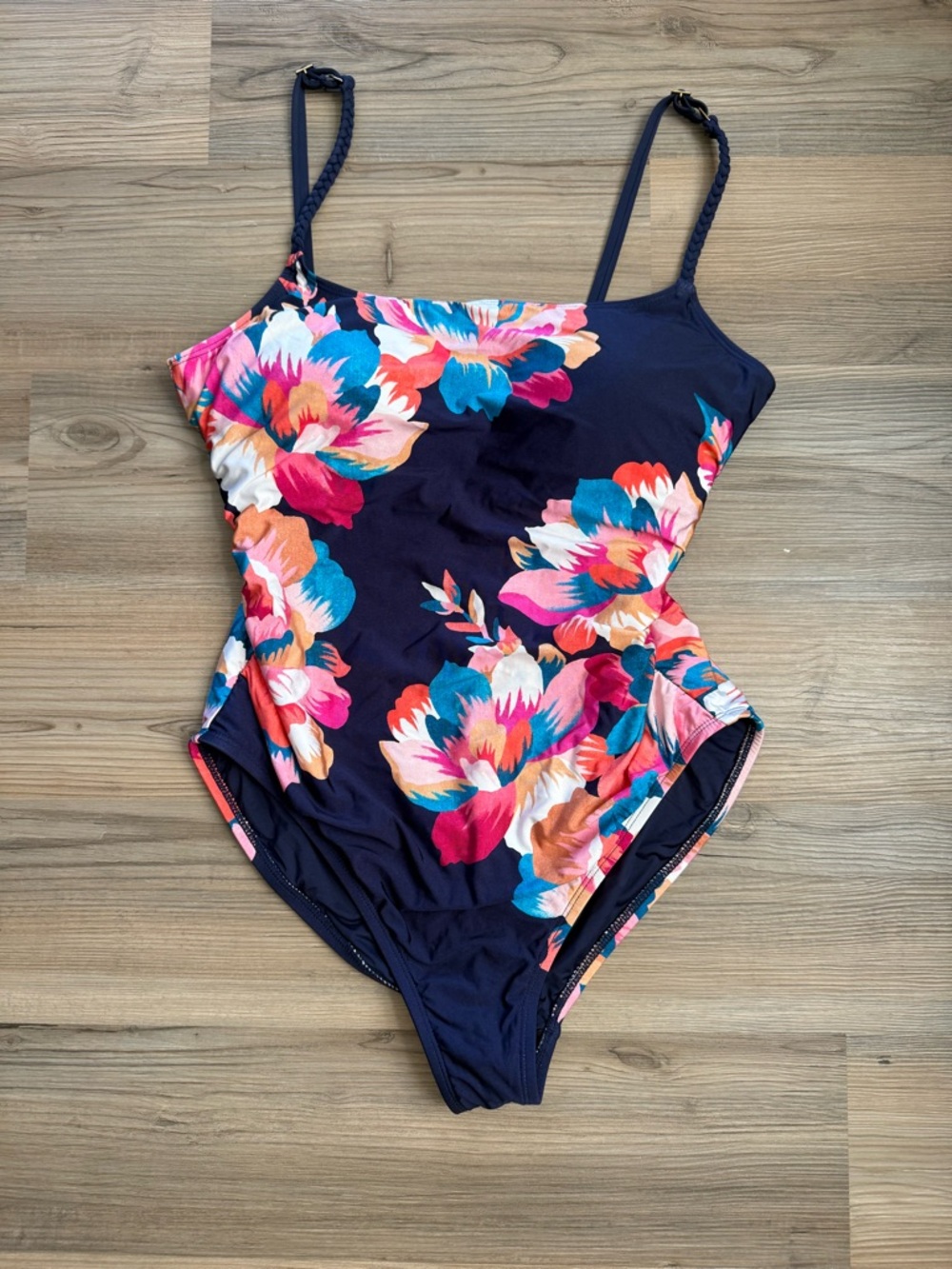 La Blanca Navy Floral Girls' One-Piece Swimsuit